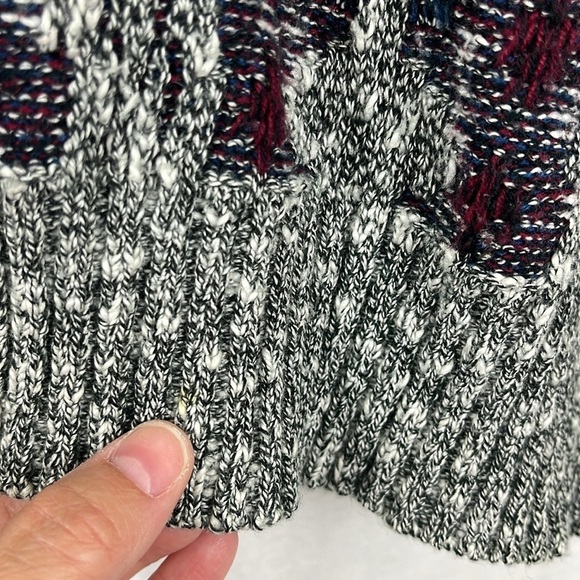 Method Vintage Crew Neck Geo Print Gray Blue Pullover Sweater Mens Size Large - Picture 7 of 9